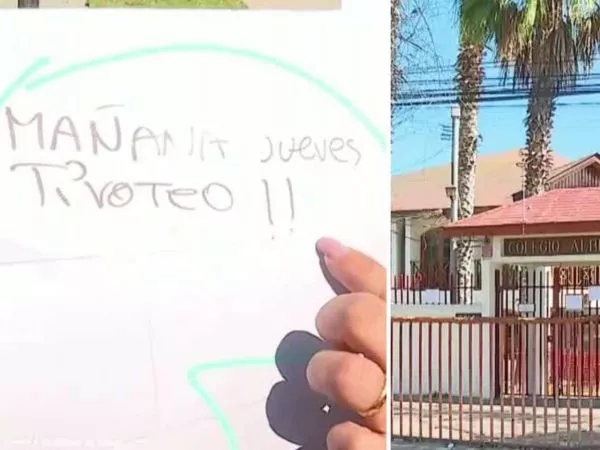 imagen de la amenaza que compartió en redes sociales el alumno suspendido