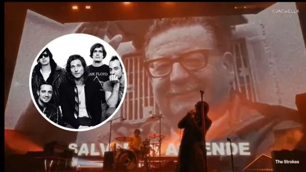The Strokes proyecto imagen de Salvador Allende en Coachella