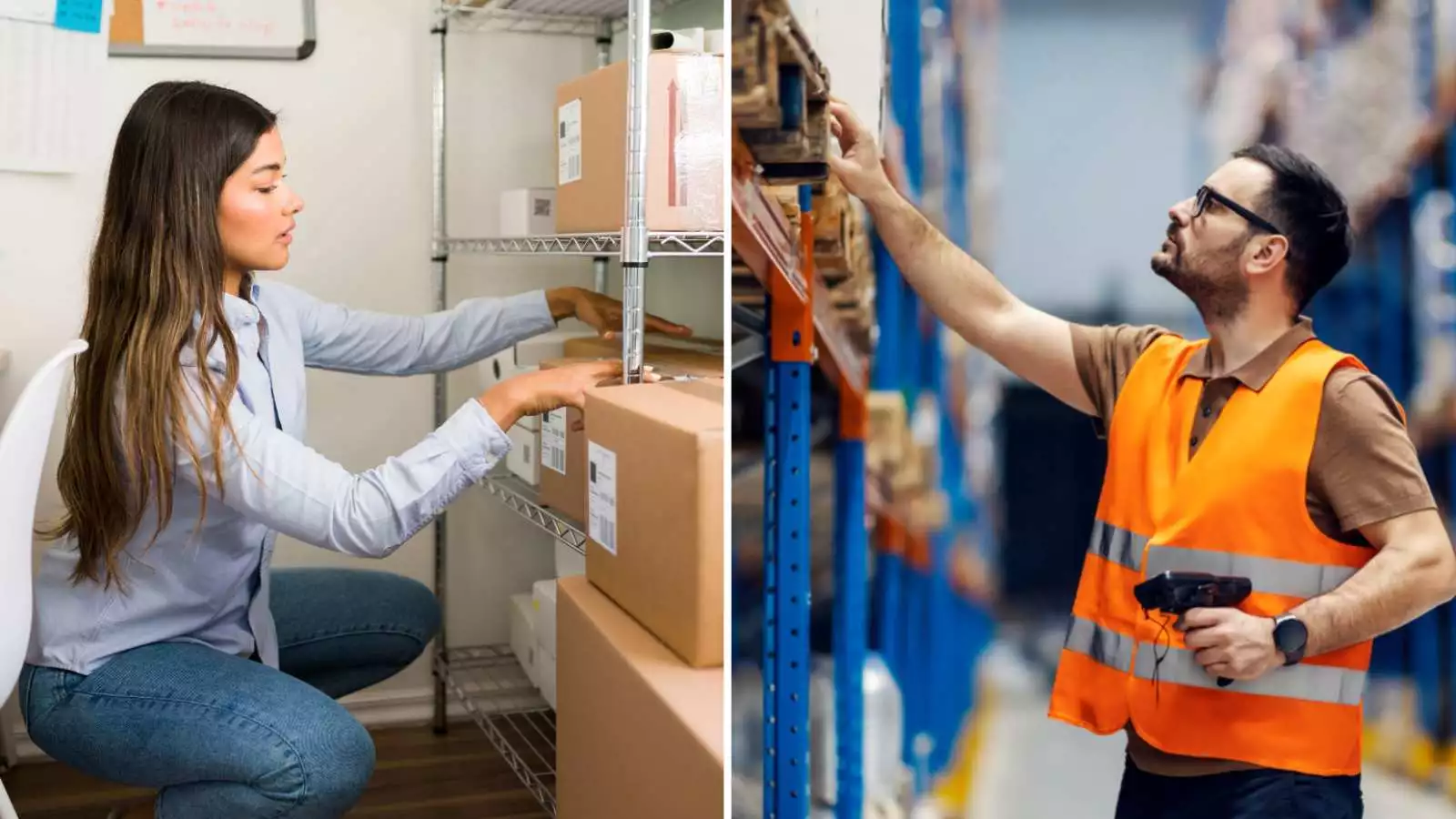 Dos personas trabajando en logística