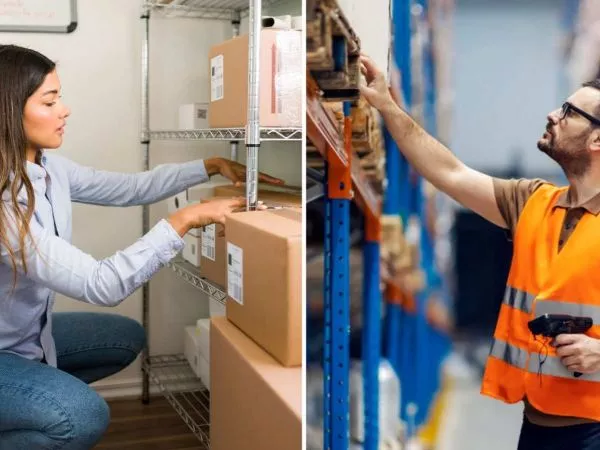 Dos personas trabajando en logística