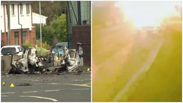 VIDEO del momento: auto bomba explotó frente a policía en Irlanda del Norte