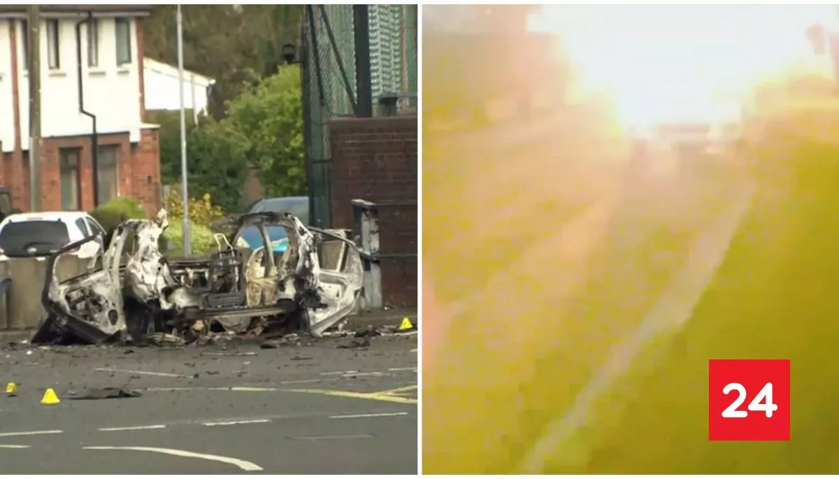 VIDEO del momento: auto bomba explotó frente a policía en Irlanda del Norte