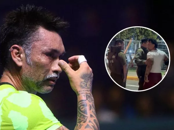 Marcelo Ríos lamentándose junto al video donde fue captado en estado de ebriedad en Vitacura