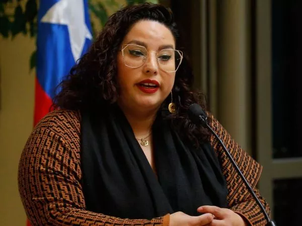 Exdiputada Mónica Arce en un punto de prensa en el Congreso