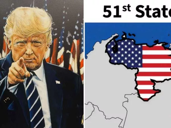 Donald Trump con la foto que compartió de Venezuela como el Estado 51 de Estados Unidos.