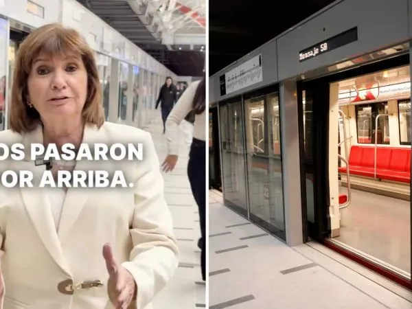 Senadora Patricio Bullrich en el Metro de Santiago