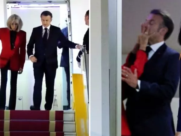 Momento de la cachetada viral de Brigitte a Emmanuel Macron