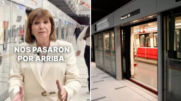 Senadora Patricio Bullrich en el Metro de Santiago