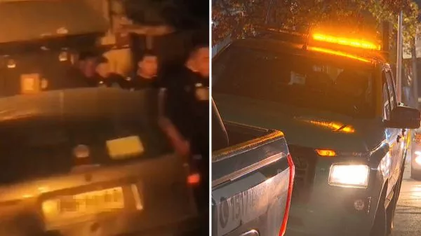 Hombre acusado de agredir a lactante de 10 meses siendo detenido