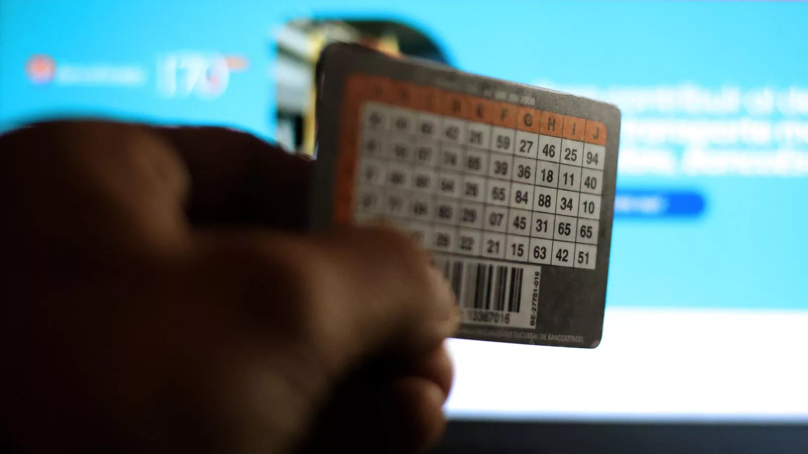 Tarjeta de coordenadas para transferencias del Banco Estado