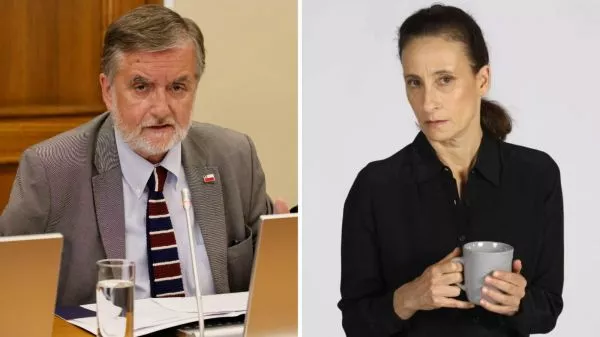 Ministro Francisco Undurraga y la actriz Amparo Noguera