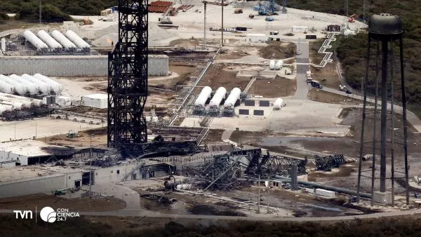 Explosión Blue Origin, así quedó la plataforma.