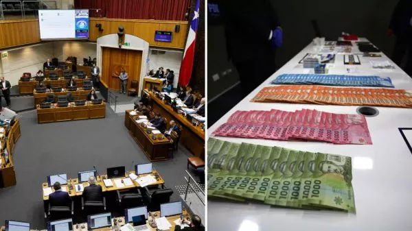 Senado e imágenes de un allanamiento