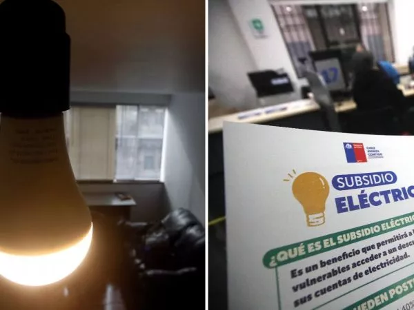 Ampolleta encendida y un folleto del subsidio eléctrico