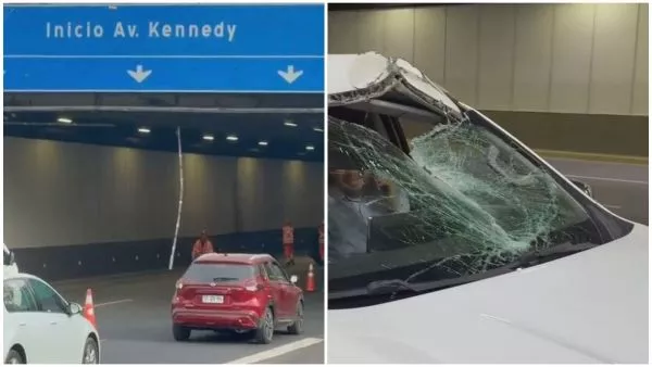 Costanera Norte identifica a conductor que provocó caída de fierro y dejó 18 autos dañados