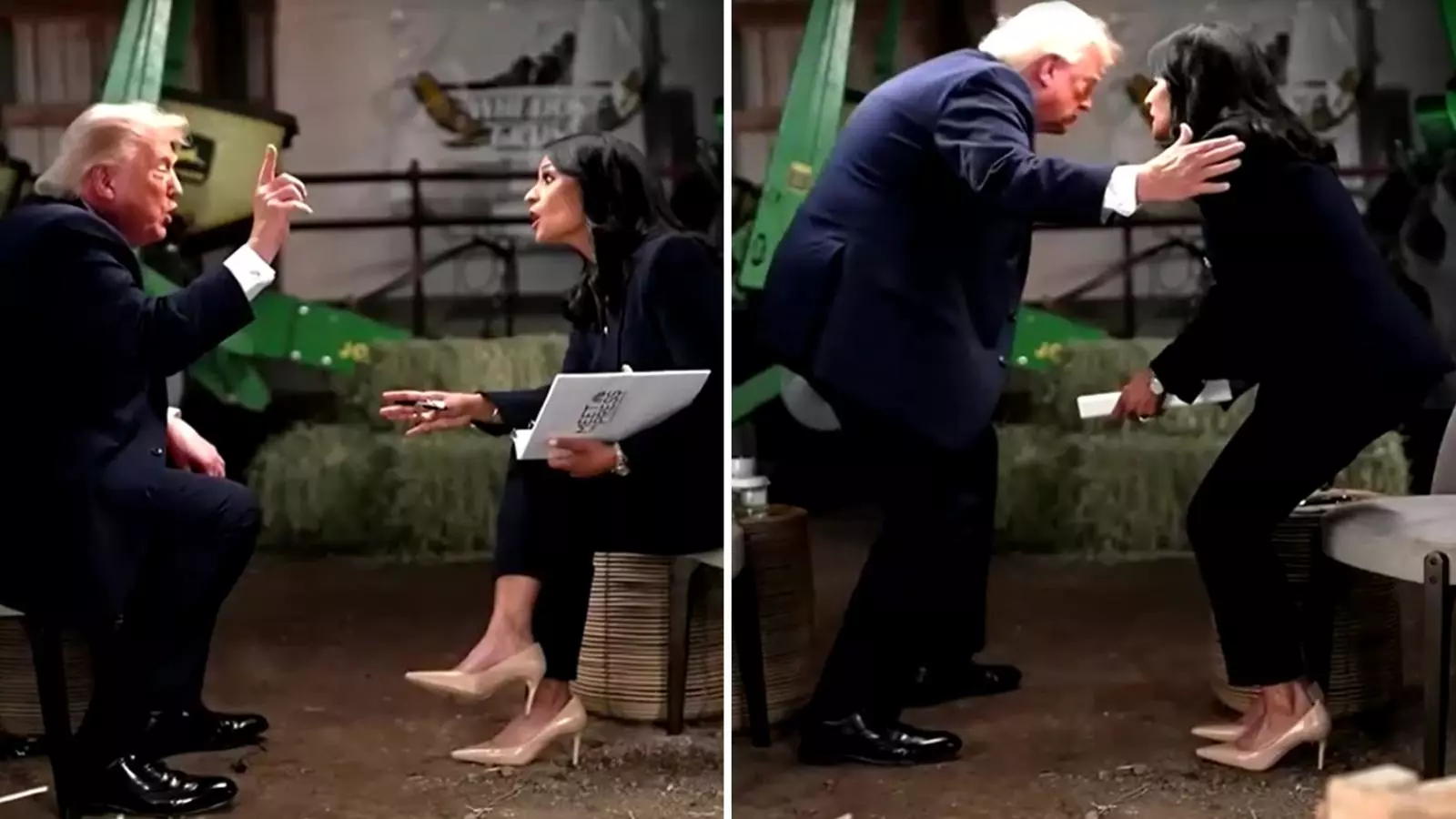 Donald Trump abandonando entrevista con NBC