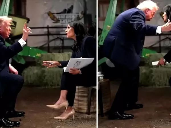 Donald Trump abandonando entrevista con NBC