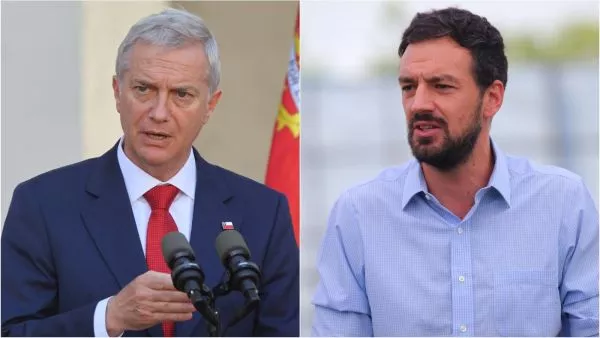Presidente José Antonio Kast en un punto de prensa y el alcalde Tomás Vodanovic