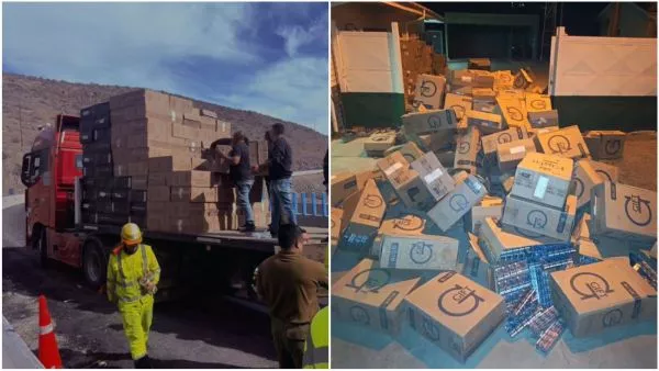 Volcamiento de camión revela cargamento con 14 millones de cigarrillos de contrabando en Atacama