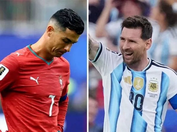 Cristiano Ronaldo, Lionel Messi y Vinicius Júnior
