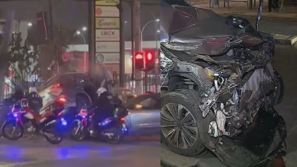 Delincuentes que huían con joyas robadas provocaron violento choque en La Reina Los sujetos, quienes circulaban a exceso de velocidad, perdieron el control del vehículo impactando a un automóvil particular.
