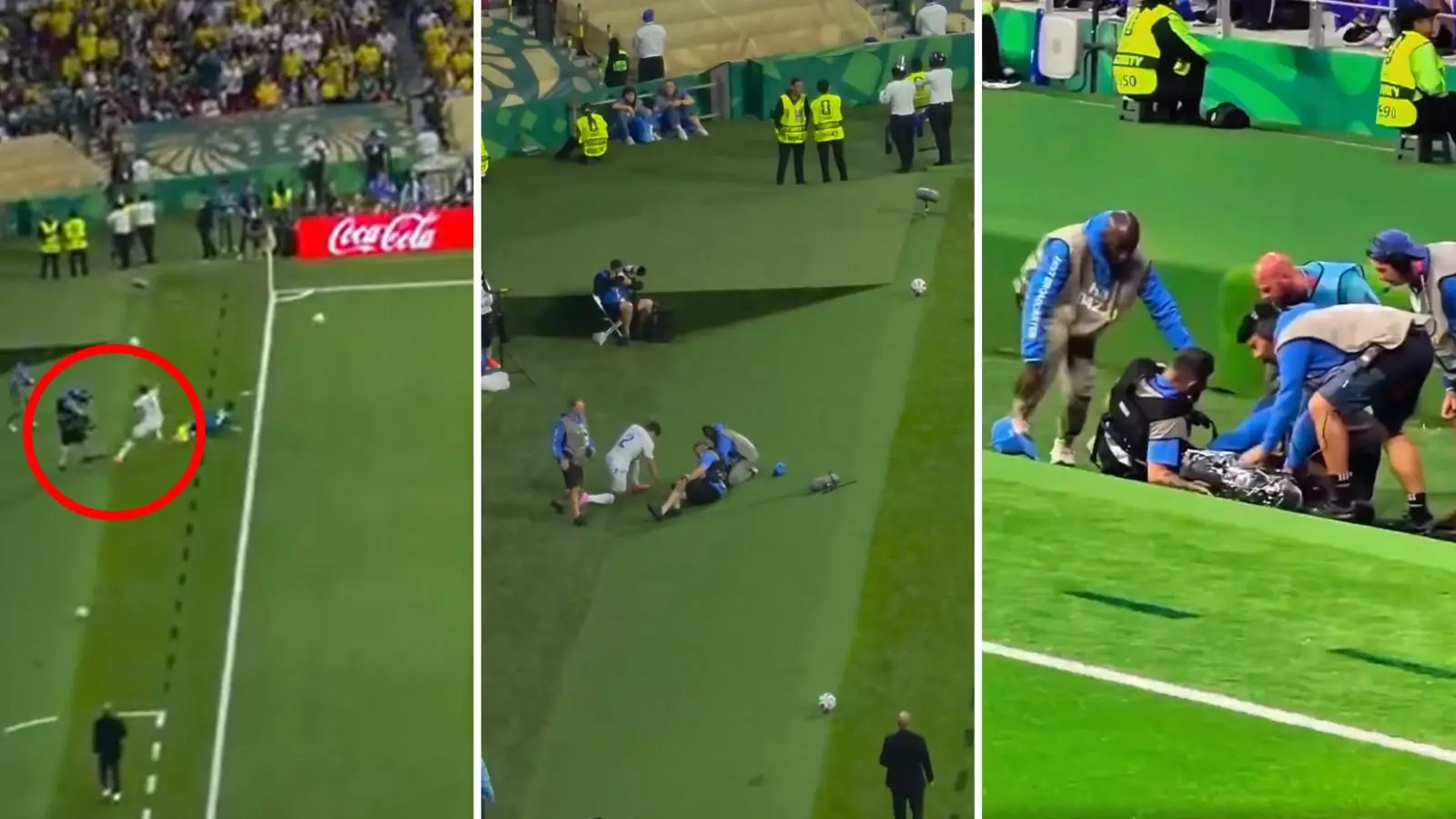 Momento en el que Abdukodir Khusanov golpeó a un camarógrafo en el Mundial 2026