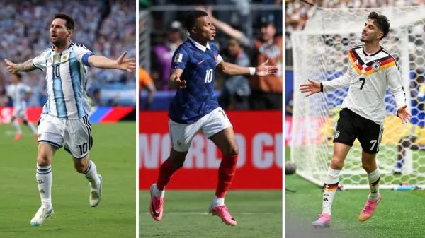 Lionel Messi, Kylian Mbappé y Kai Havertz