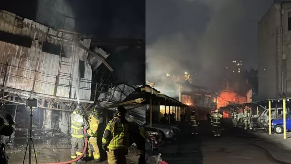 Incendio afecta a bodega en Santiago y autoridades advierten peligro de derrumbe Bomberos de Santiago combate un incendio en una bodega de calle Maipú. Reportan peligro de derrumbe de un muro colindante de 8 metros.