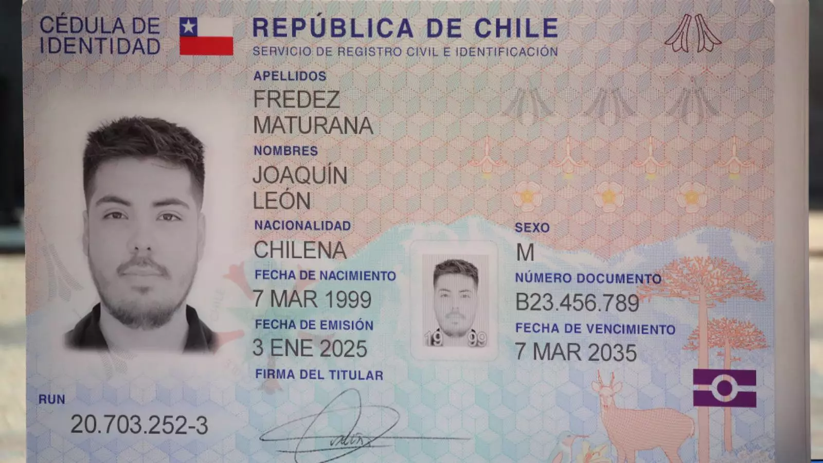 Cédula de identidad en Chile