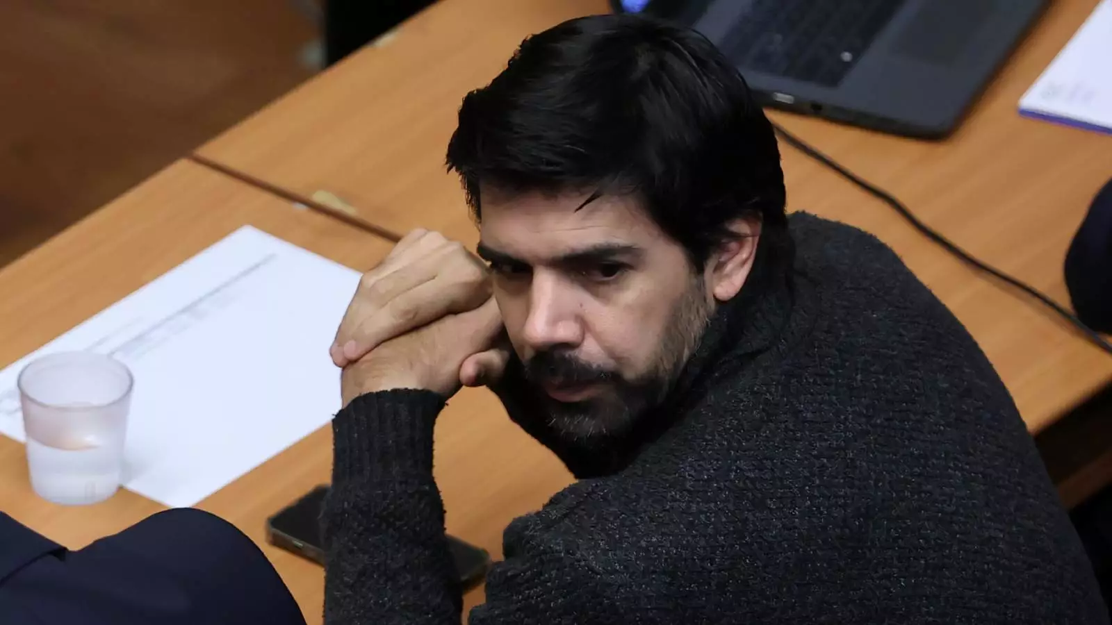 Joaquín Lavín León recibiendo la medida cautelar de prisión preventiva