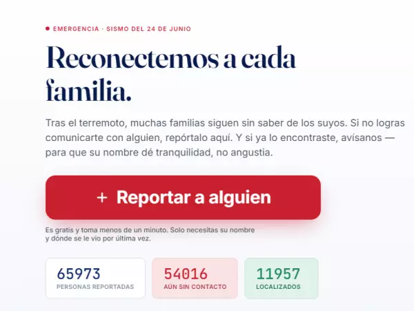 Página para encontrar a desaparecido en Venezuela tras terremoto