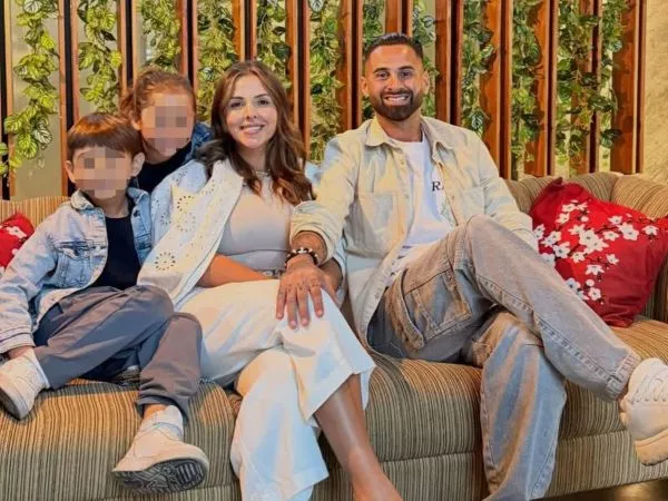 Lucas Trejo junto a su familia