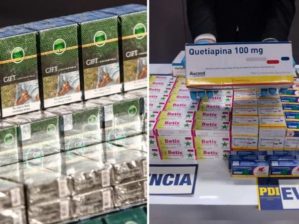Incautaciones de cigarrillos y medicamentos