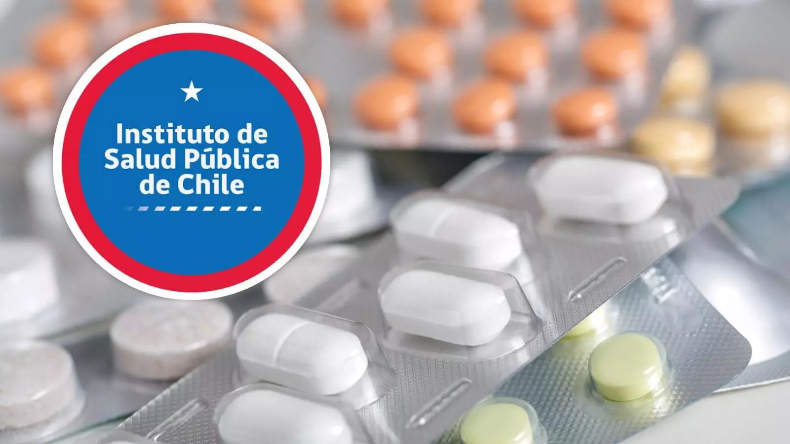 Medicamentos junto al logo del Instituto de Salud Pública