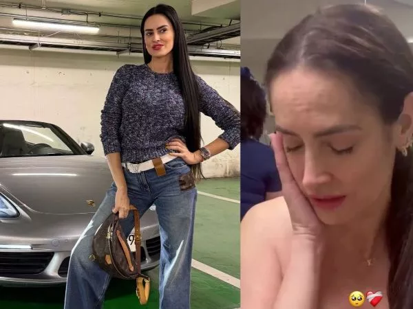 Adriana Barrientos junto a su porsche