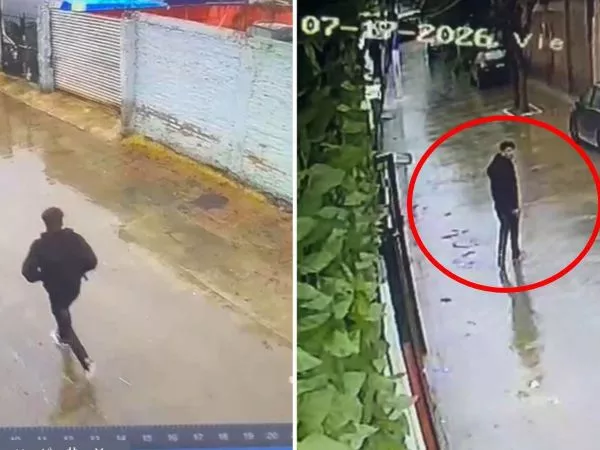 Sujeto huyendo tras balear a dos carabineros en Lo Espejo