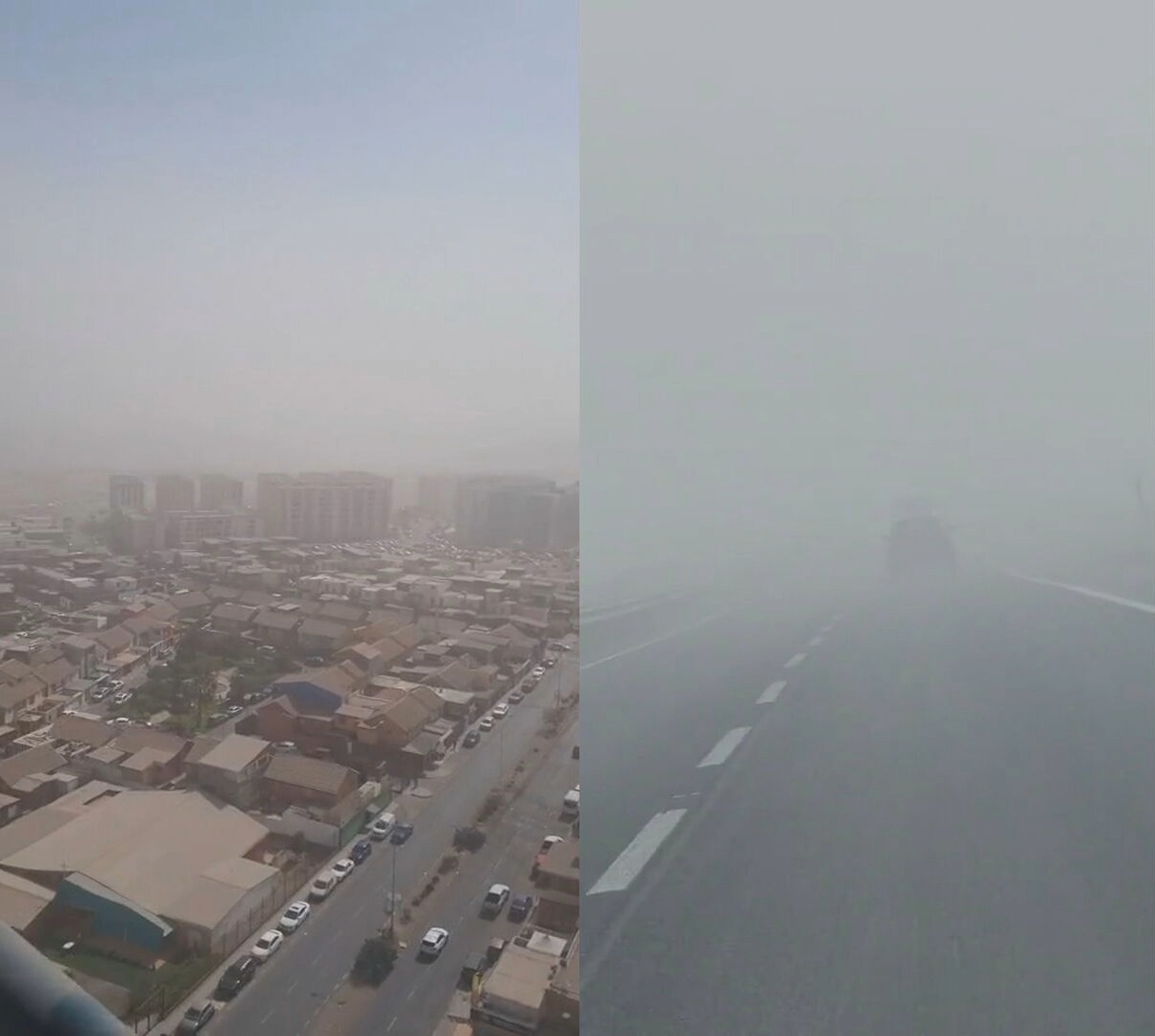 Tormenta de arena disminuye la visibilidad en zonas residenciales y la Ruta 1 de Antofagasta