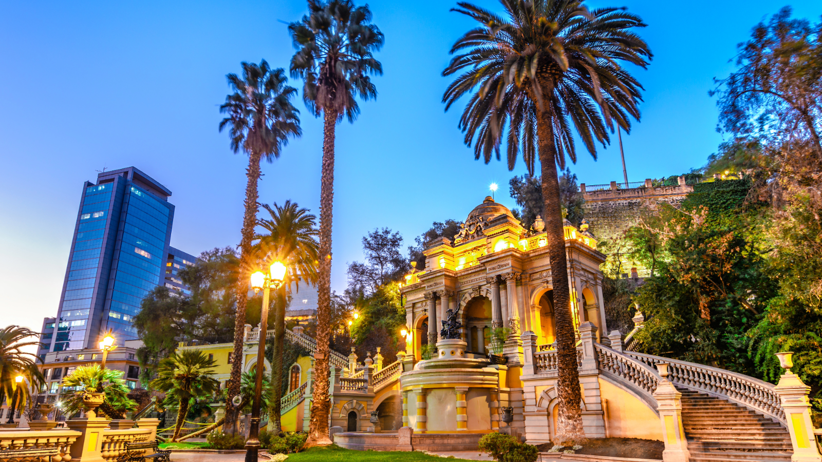 Entrada al Cerro Santa Lucia en Santiago