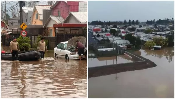 El impactante antes y después de Angol tras inundaciones