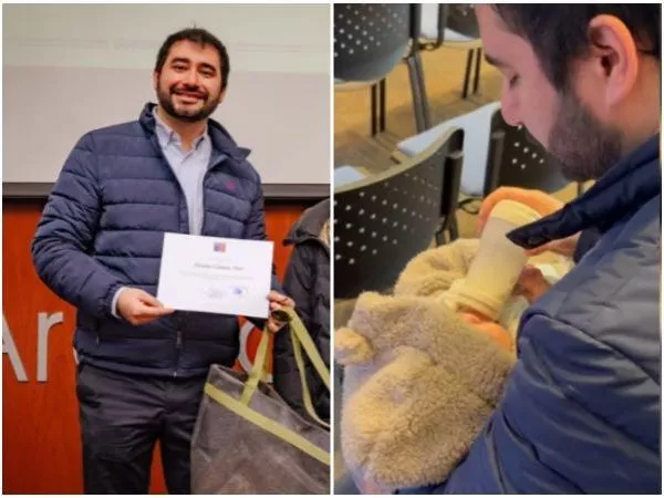 Cuida a un bebé de tres meses: la historia del primer hombre del Biobío certificado como familia de acogida