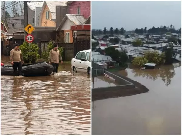 El impactante antes y después de Angol tras inundaciones