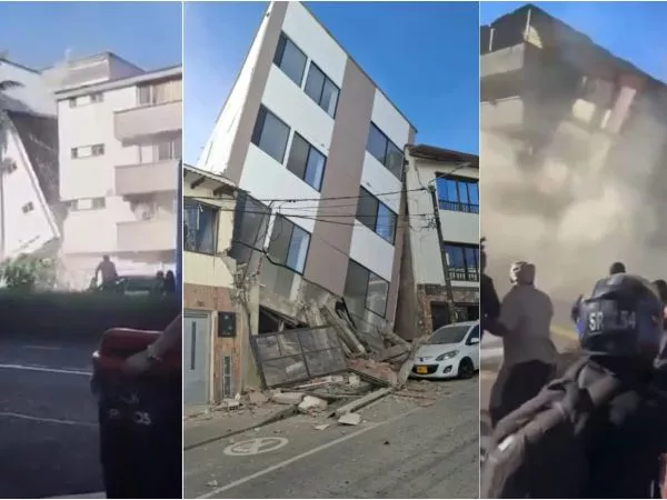Colapso de edificio y múltiples daños: los videos que deja el terremoto en Colombia