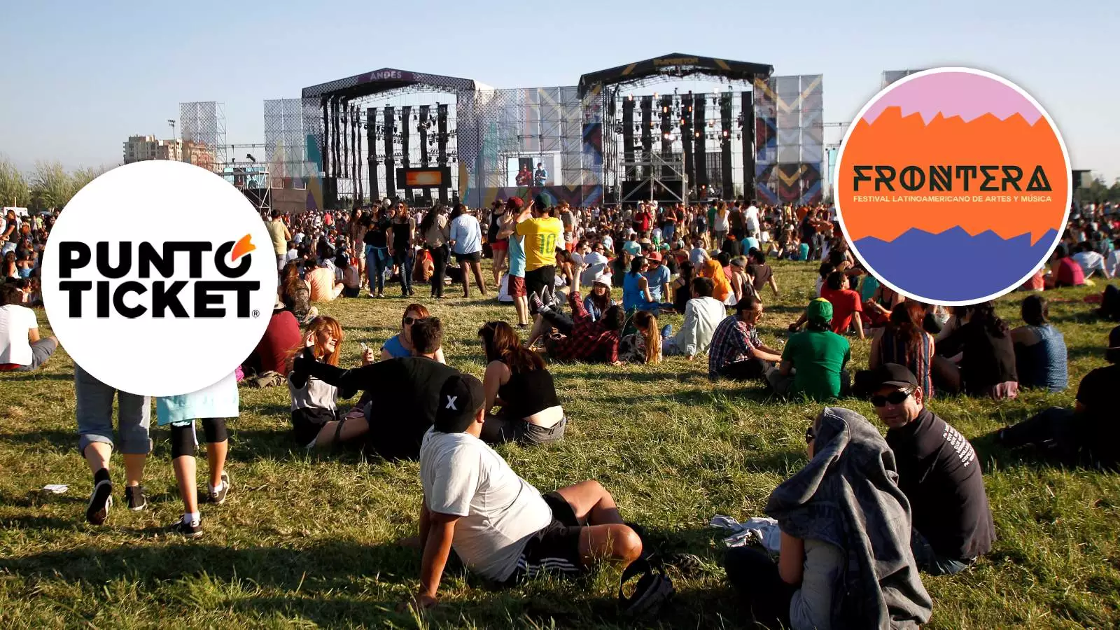 Concierto del Festival Frontera 2015 con los logos del evento y de Punto Ticket