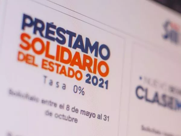 Página web del Préstamo solidario del Estado en 2021