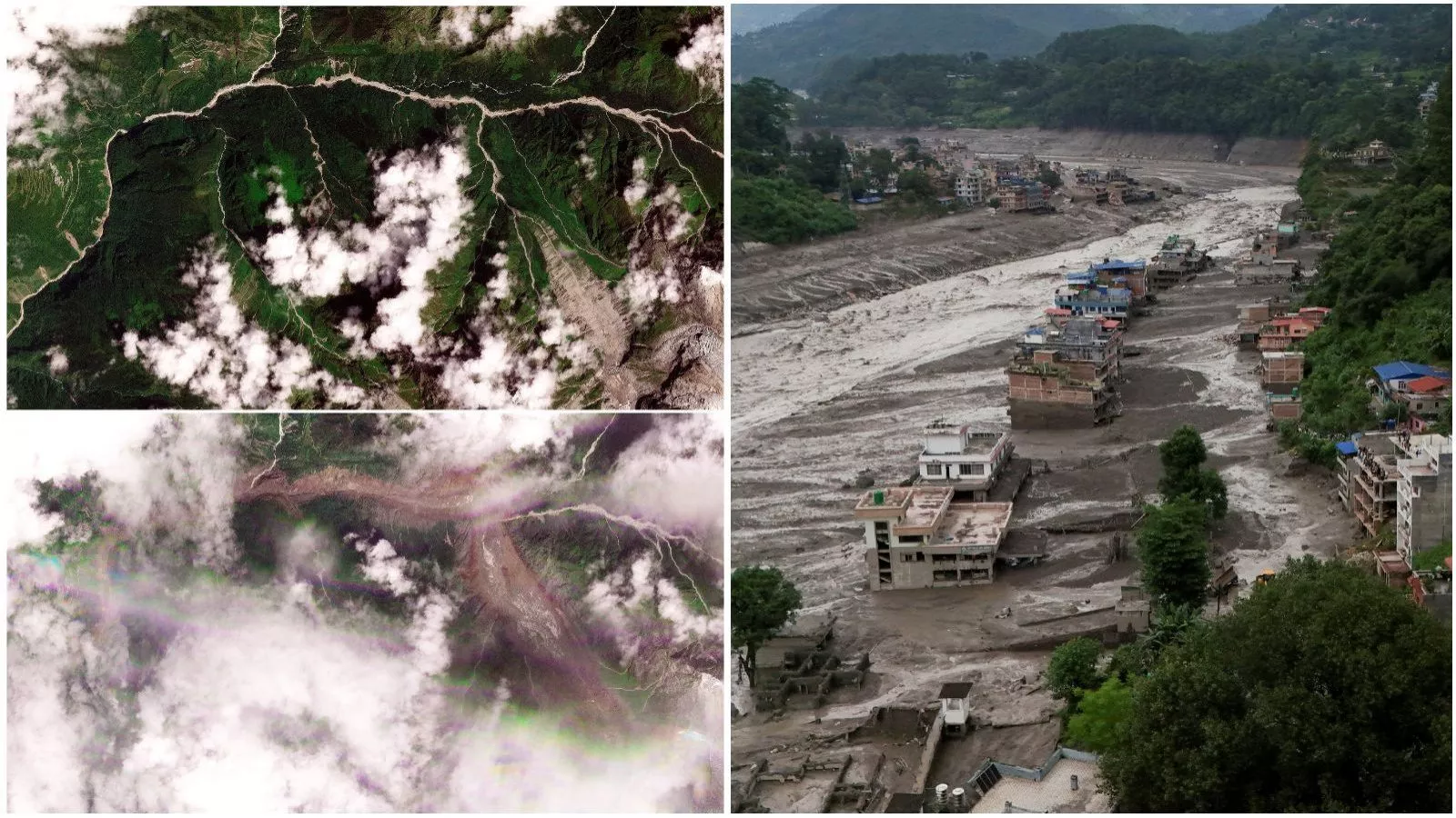 Tragedia en Nepal: impactante antes y después de la fatal inundación