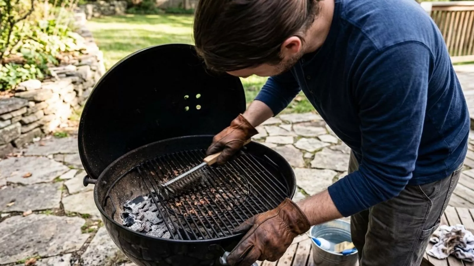 Hombre tuvo que ir a urgencias tras limpiar su parrilla con escobilla de metal