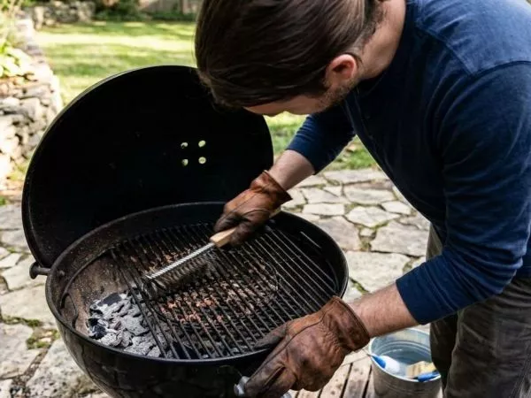 Hombre tuvo que ir a urgencias tras limpiar su parrilla con escobilla de metal