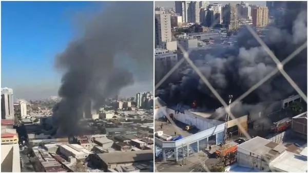 Voraz incendio afecta bodega de empresa de seguridad en pleno centro de Santiago