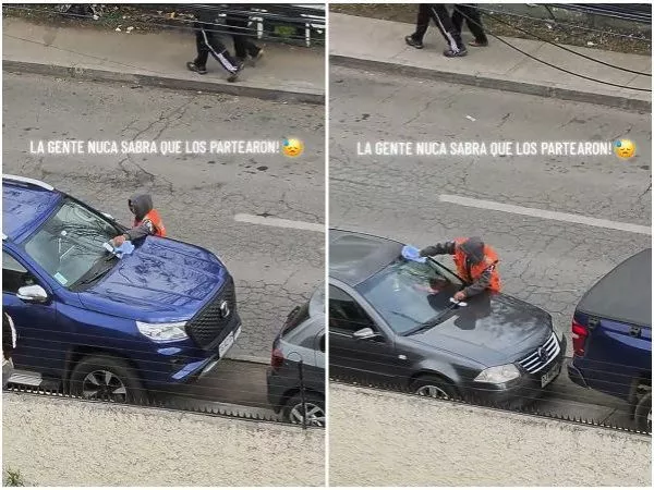 VIDEO | Descubren a cuidador de autos ocultando partes durante Fiestas Patrias