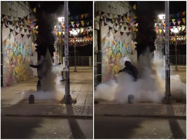 VIDEO | El novedoso dispositivo creado en Valparaíso para evitar que personas orinen en la vía pública